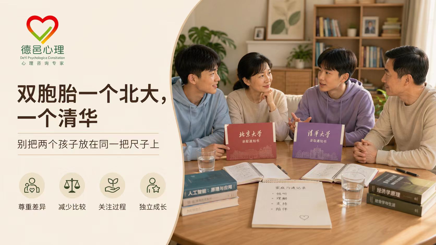 双胞胎一个北大，一个清华：家长怎样减少比较，尊重孩子差异