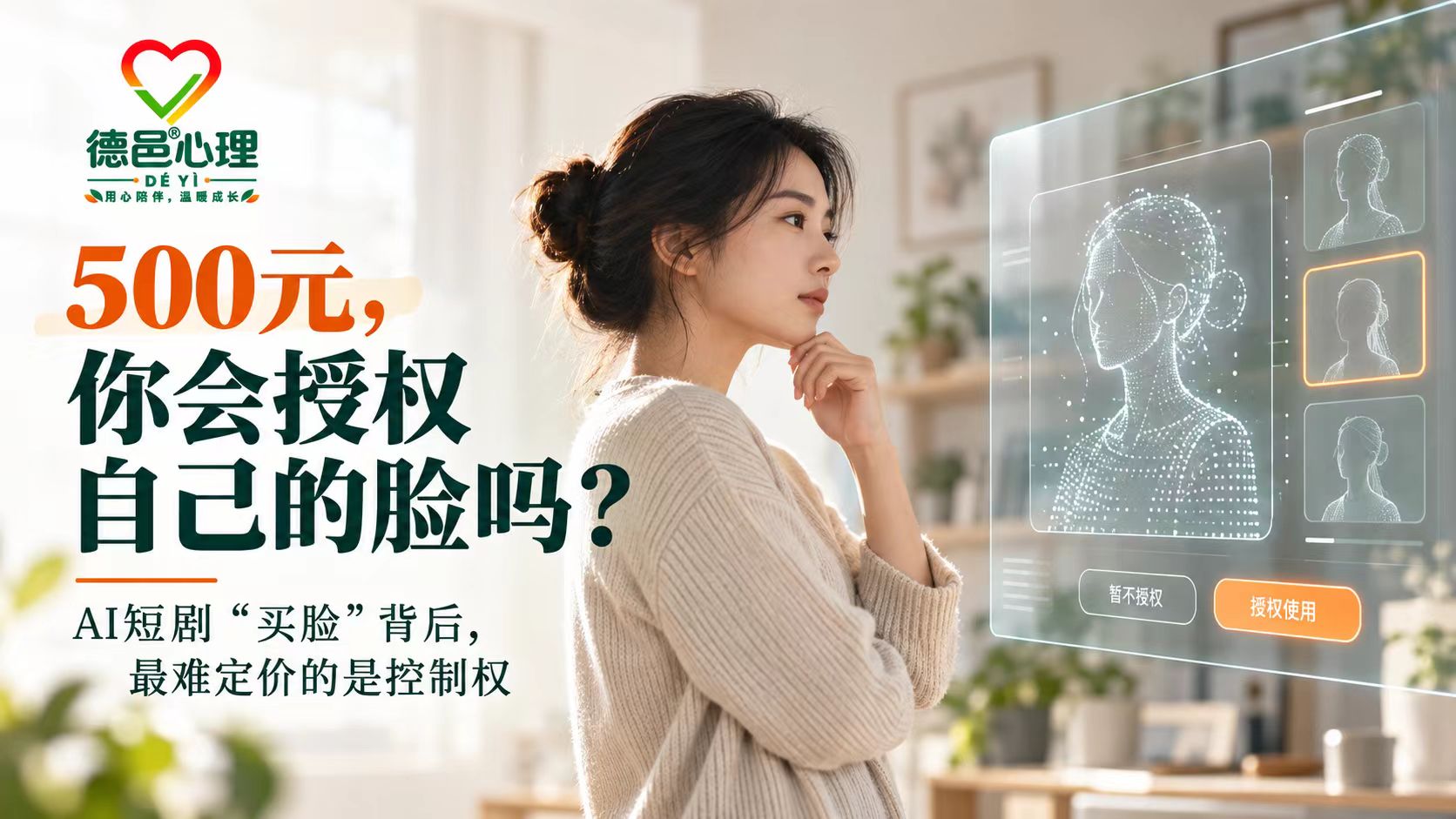 AI人脸授权一张脸标价500元：你签下的不只是照片，还有数字形象的使用边界