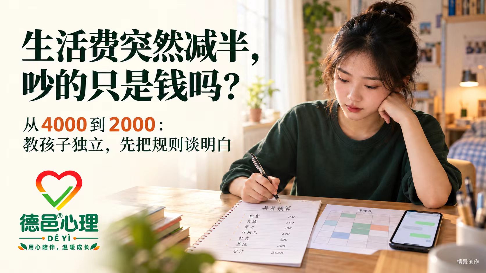 大一儿子生活费从4000元降到2000元：教孩子独立，父母该怎样谈钱？