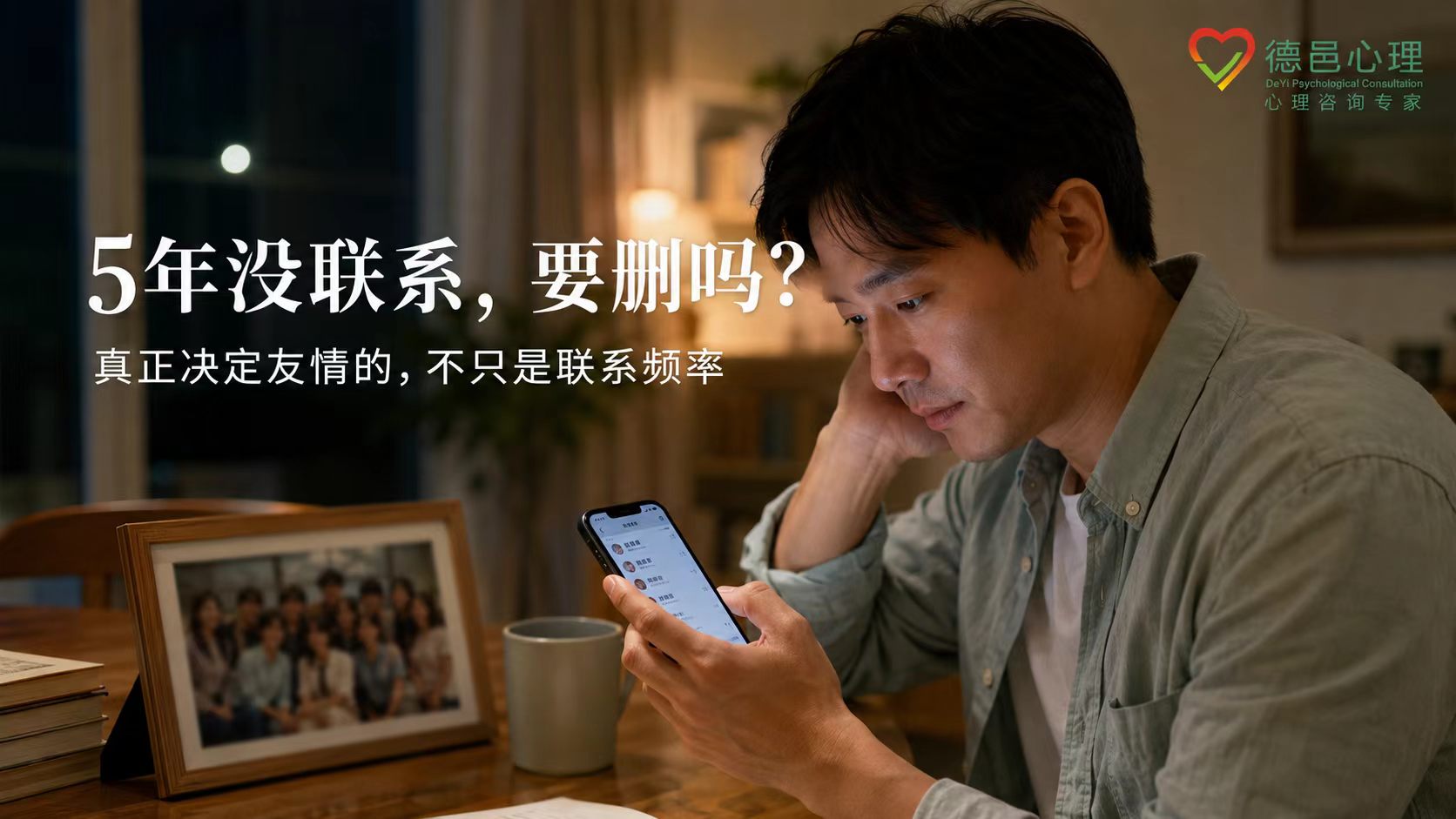 成年人面对多年未联系朋友时思考是否删除好友的关系心理