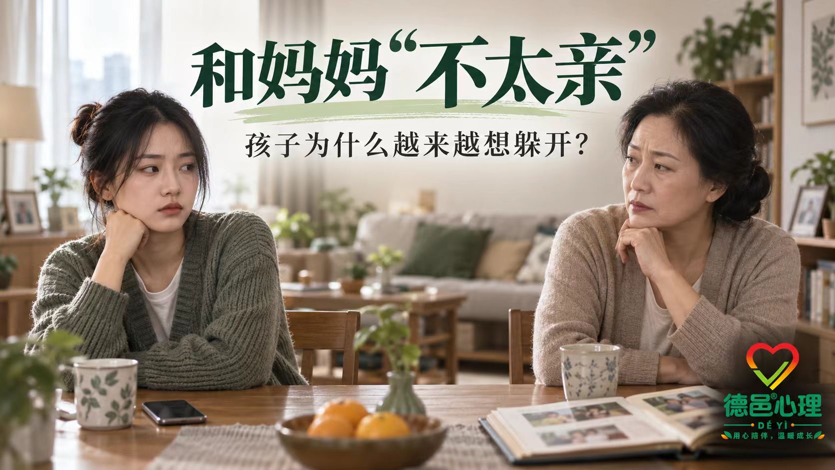 孩子与父母越来越不亲背后的亲子沟通和家庭边界 成年女儿与母亲在家庭沟通中保持距离并重新理解亲子关系边界